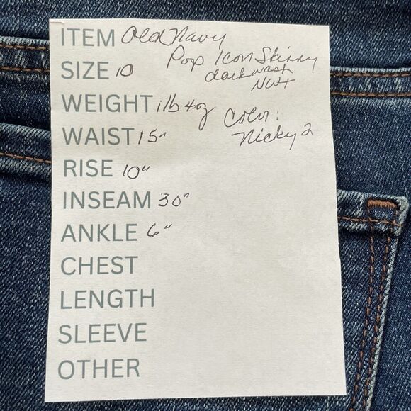 Old Navy Jeans Women’s 10 Dark Wash Nicky 2 POP ICON SKINNY Stretch Denim NEW - Picture 10 of 10